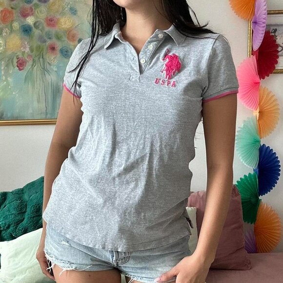 Pink & Grey Polo Top - Picture 4 of 5